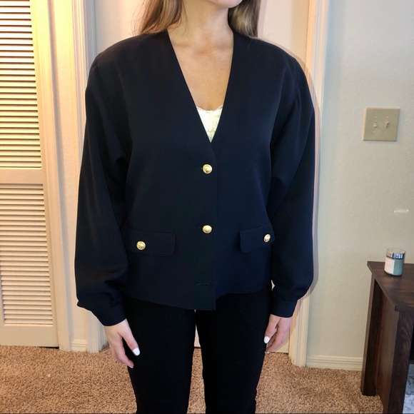 Valentino Jackets & Blazers - VNTG Valentino Navy Blue Blazer w/ Gold Buttons